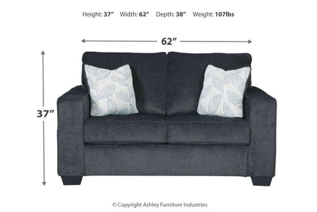 Altari Slate Loveseat by Ashley at Eve Furniture