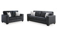 Altari Slate Sofa and Loveseat by Ashley at Eve Furniture