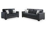 Altari Slate Sofa and Loveseat by Ashley at Eve Furniture
