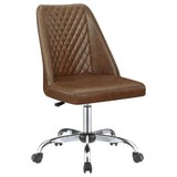 Althea Brown/Chrome Upholstered Tufted Back Office Chair