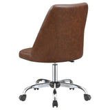 Althea Brown/Chrome Upholstered Tufted Back Office Chair