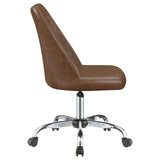 Althea Brown/Chrome Upholstered Tufted Back Office Chair