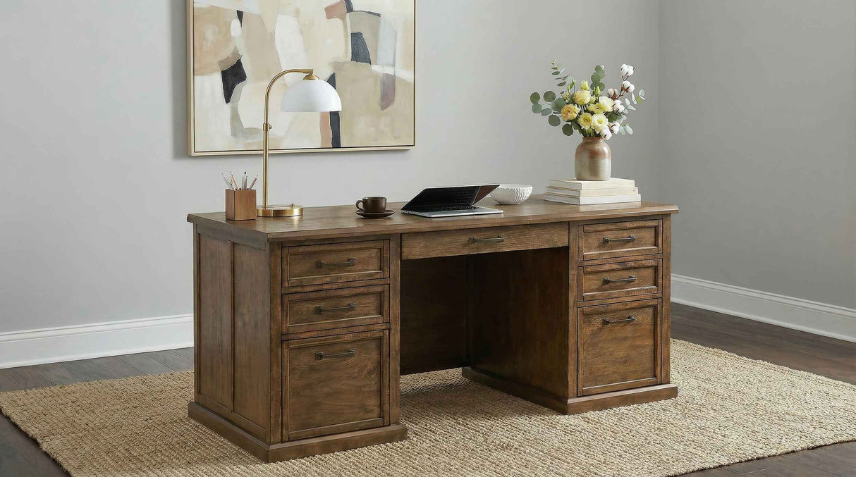 Altidore Distressed Brown 68-inch 7-drawer Executive Home Office Desk by Coaster at Eve Furniture