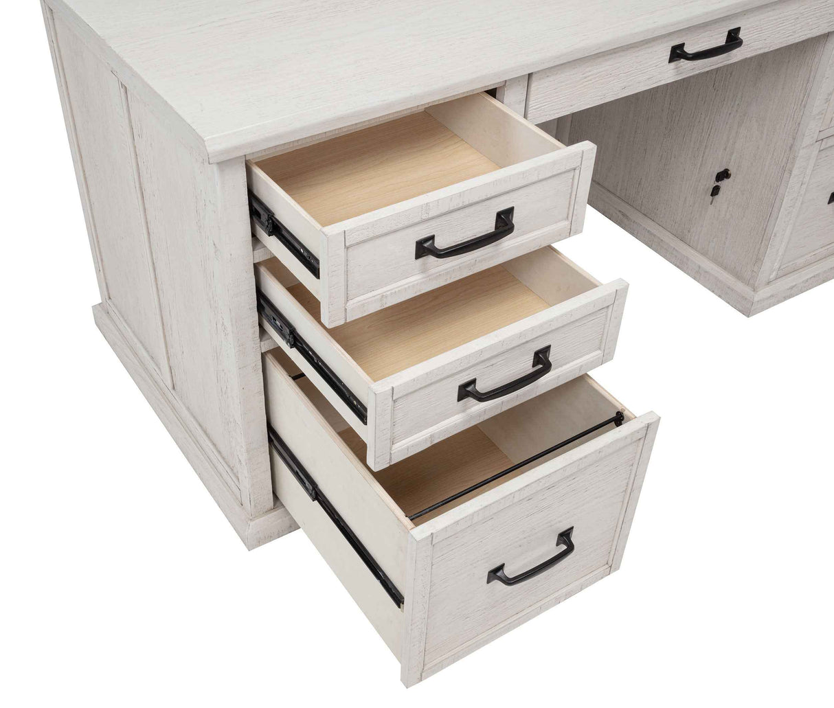 Altidore Distressed White 68-inch 7-drawer Executive Home Office Desk by Coaster at Eve Furniture