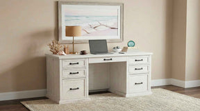 Altidore Distressed White 68-inch 7-drawer Executive Home Office Desk by Coaster at Eve Furniture