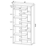 Altmark Cappuccino Bookcase with Staggered Floating Shelves