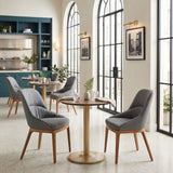 Alto Brown & Gold Bistro Table by Zuomod at Eve Furniture