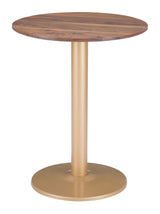 Alto Brown & Gold Bistro Table by Zuomod at Eve Furniture