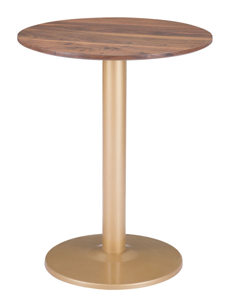 Alto Brown & Gold Bistro Table by Zuomod at Eve Furniture