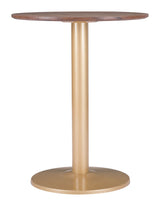 Alto Brown & Gold Bistro Table by Zuomod at Eve Furniture