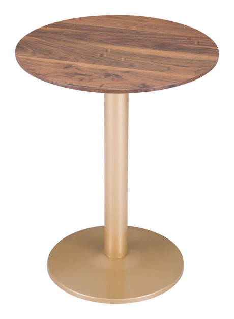 Alto Brown & Gold Bistro Table by Zuomod at Eve Furniture