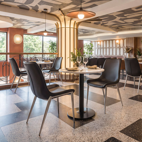 Alto White & Black Bistro Table by Zuomod at Eve Furniture
