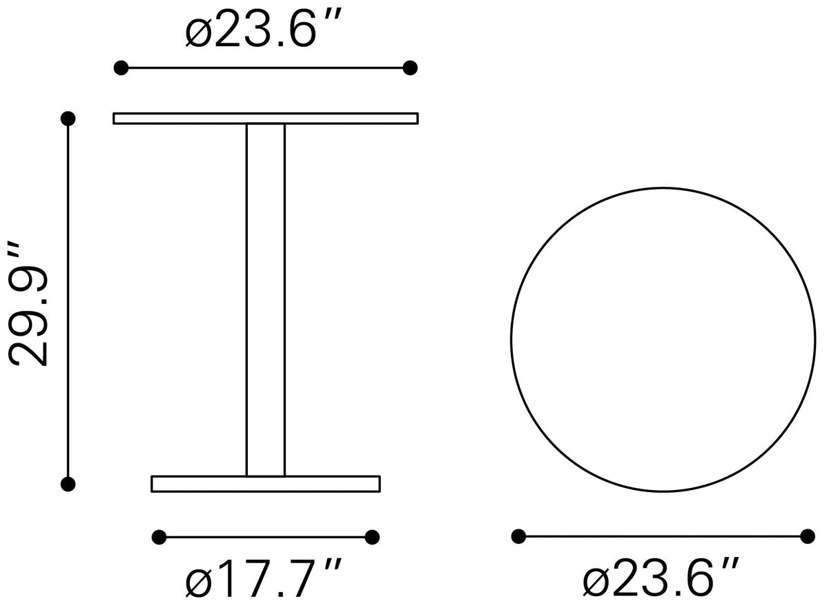 Alto White & Black Bistro Table by Zuomod at Eve Furniture