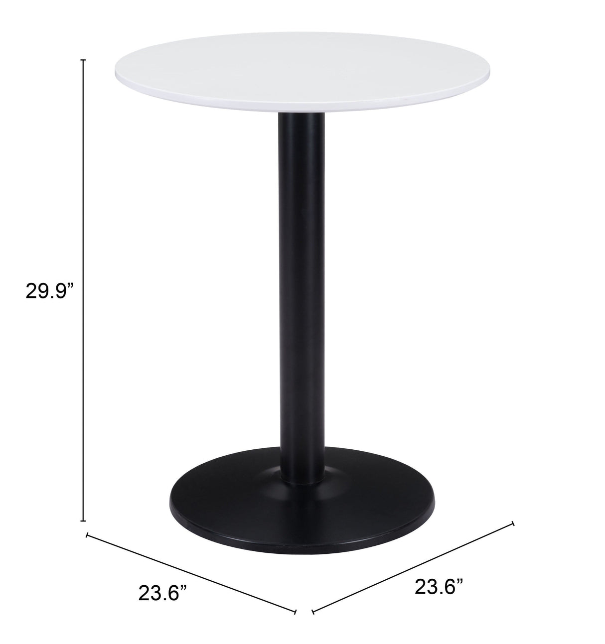 Alto White & Black Bistro Table by Zuomod at Eve Furniture