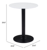 Alto White & Black Bistro Table by Zuomod at Eve Furniture