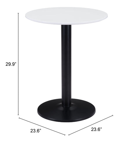 Alto White & Black Bistro Table by Zuomod at Eve Furniture