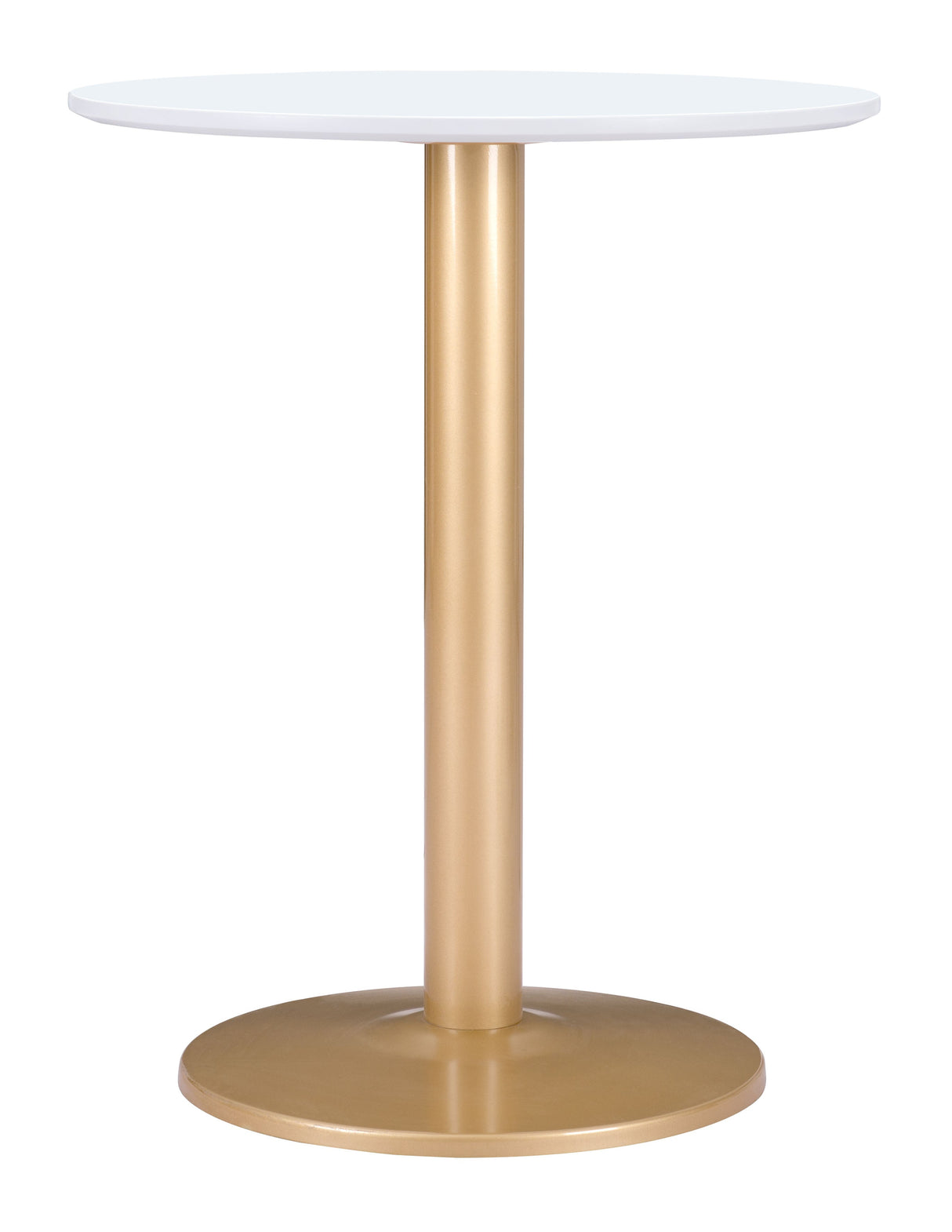 Alto White & Gold Bistro Table by Zuomod at Eve Furniture