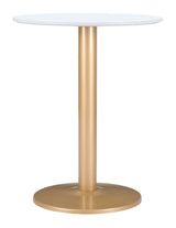 Alto White & Gold Bistro Table by Zuomod at Eve Furniture