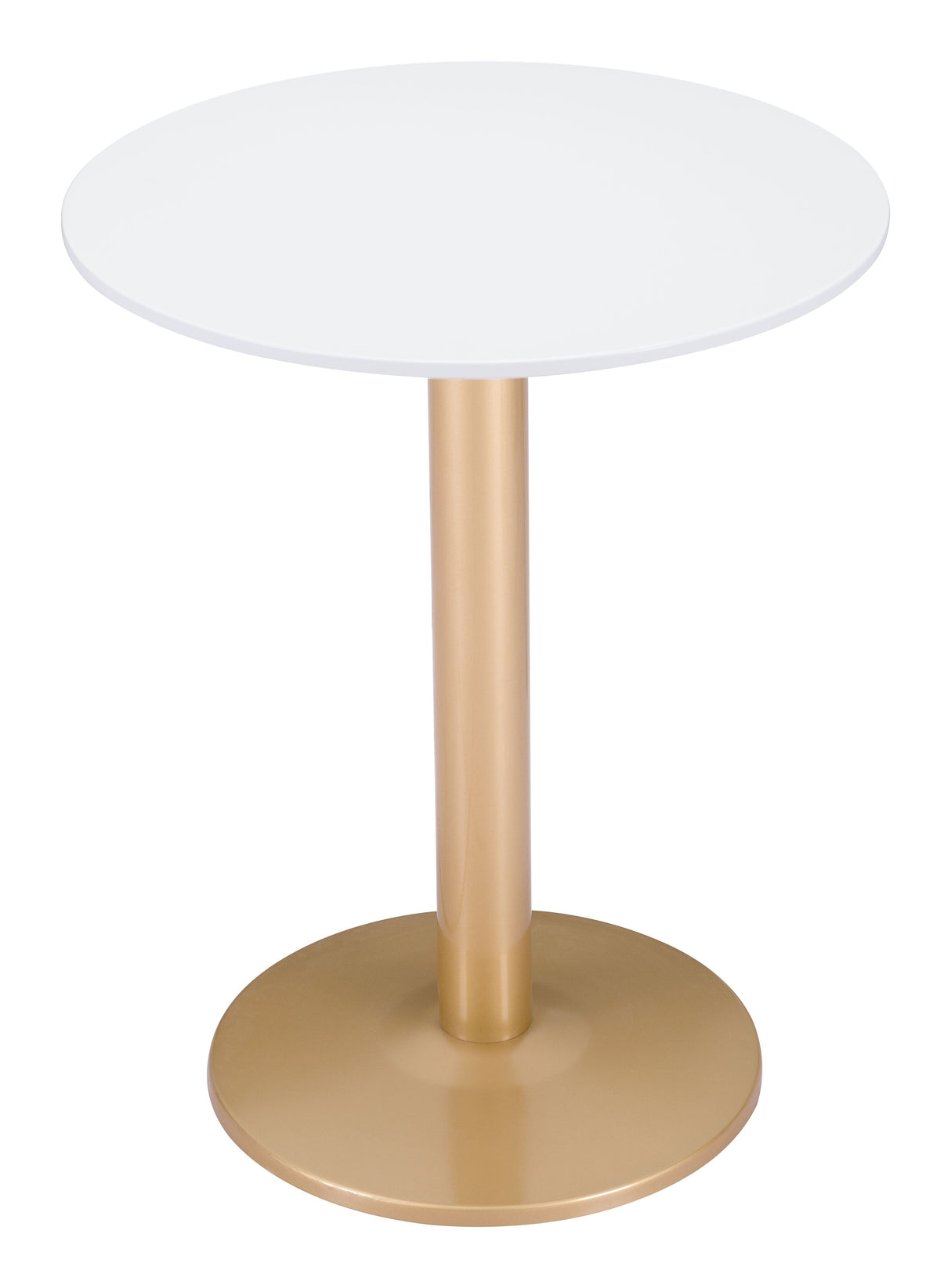 Alto White & Gold Bistro Table by Zuomod at Eve Furniture