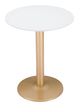 Alto White & Gold Bistro Table by Zuomod at Eve Furniture