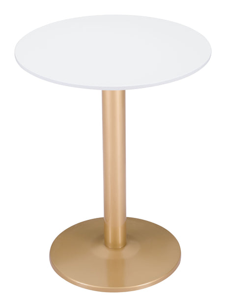Alto White & Gold Bistro Table by Zuomod at Eve Furniture