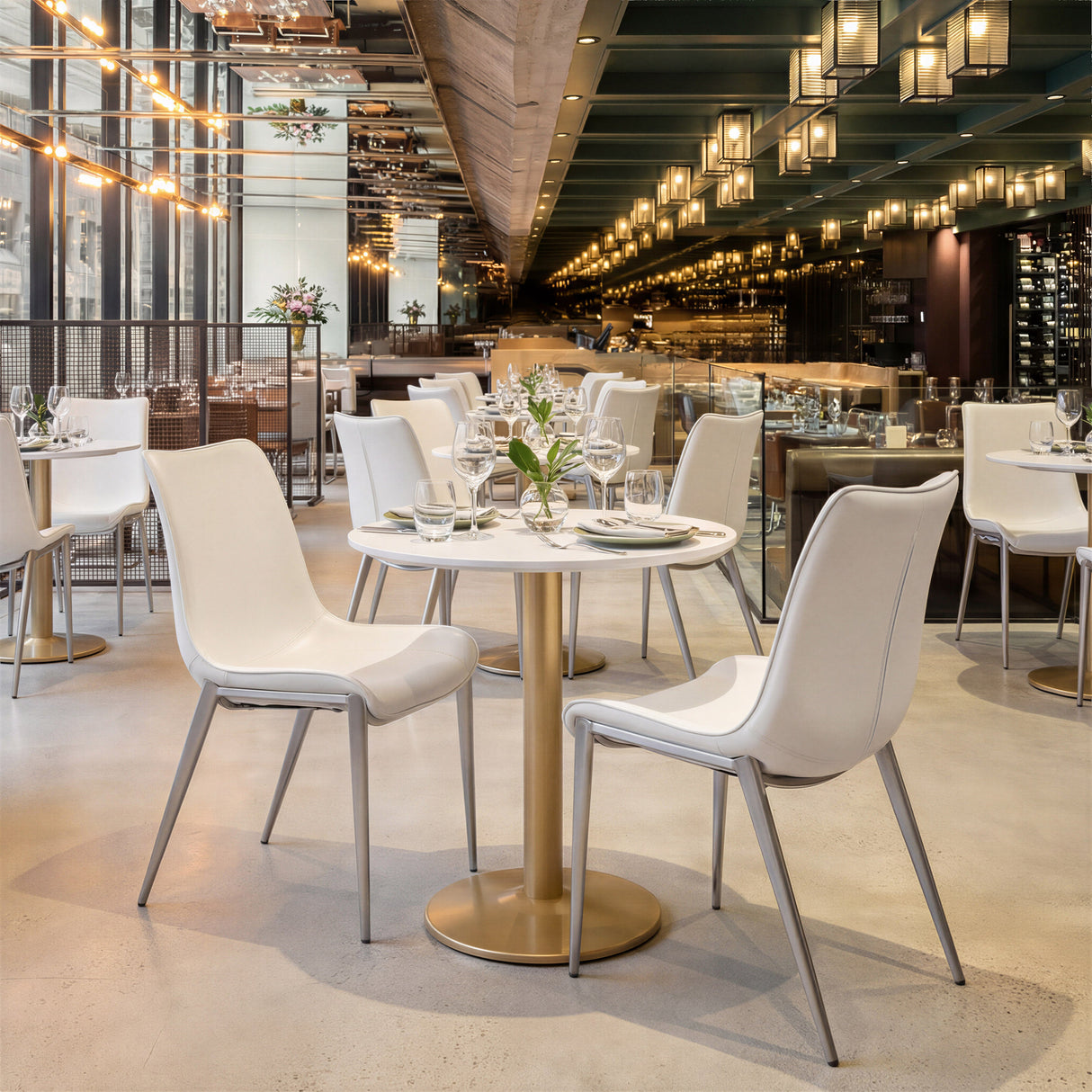 Alto White & Gold Bistro Table by Zuomod at Eve Furniture