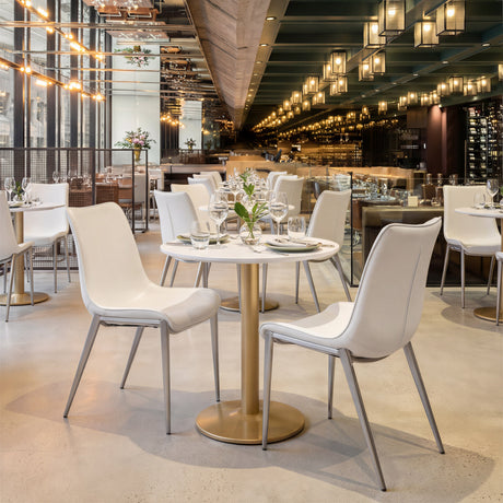 Alto White & Gold Bistro Table by Zuomod at Eve Furniture