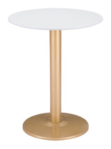 Alto White & Gold Bistro Table by Zuomod at Eve Furniture