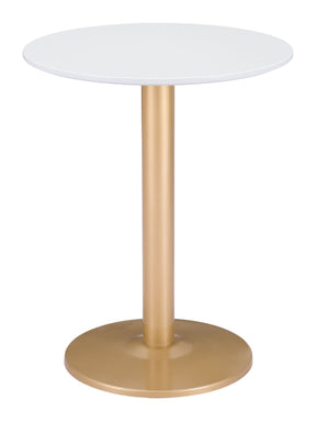 Alto White & Gold Bistro Table by Zuomod at Eve Furniture