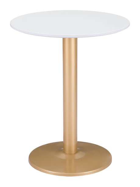 Alto White & Gold Bistro Table by Zuomod at Eve Furniture