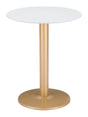Alto White & Gold Bistro Table by Zuomod at Eve Furniture