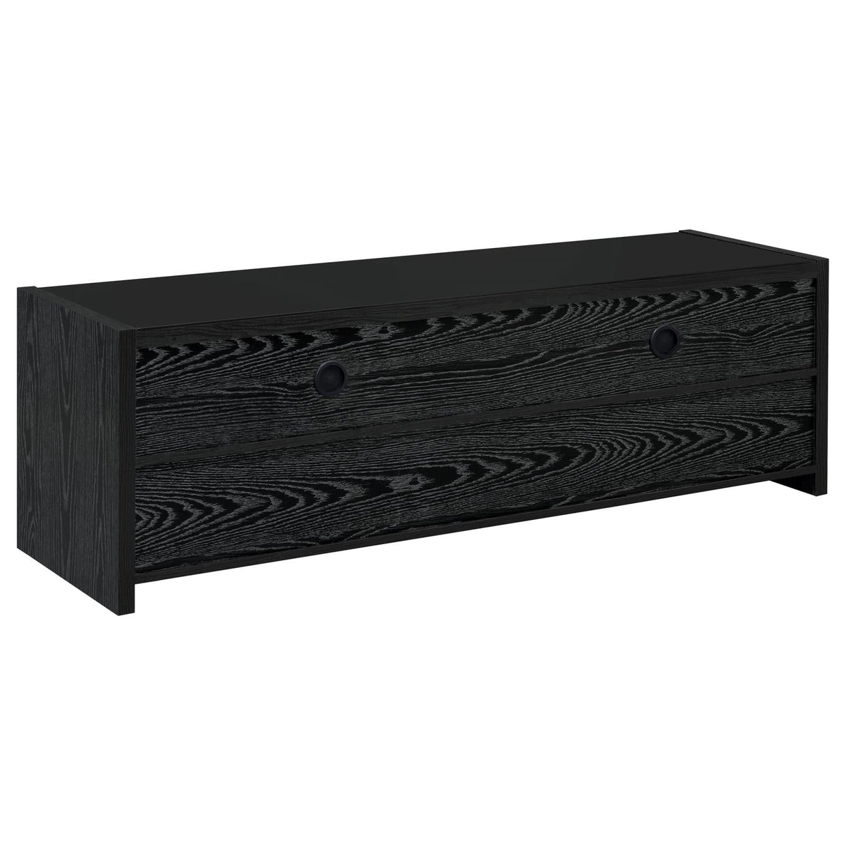 Alton 62" 3-Drawer TV Console Black Oak