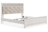 Altyra White King Upholstered Panel Bed by Ashley at Eve Furniture