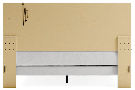 Altyra White King Upholstered Panel Bed by Ashley at Eve Furniture