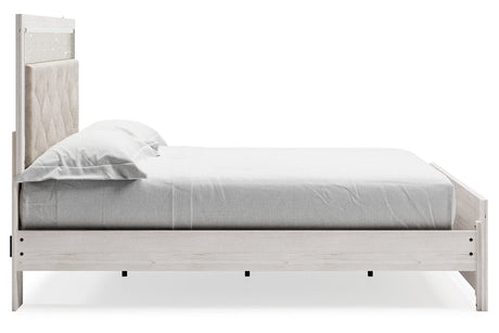 Altyra White King Upholstered Platform Bed by Ashley at Eve Furniture
