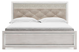 Altyra White King Upholstered Platform Bed by Ashley at Eve Furniture