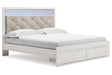 Altyra White King Upholstered Storage Panel Bed by Ashley at Eve Furniture
