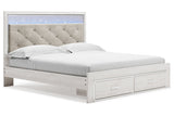 Altyra White King Upholstered Storage Panel Bed by Ashley at Eve Furniture