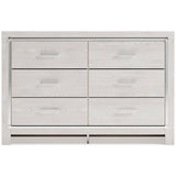 Altyra White LED Bookcase Upholstered Panel Bedroom Set by Ashley at Eve Furniture