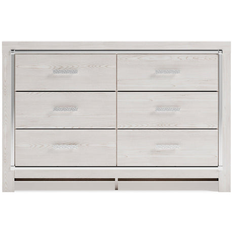 Altyra White LED Bookcase Upholstered Panel Bedroom Set by Ashley at Eve Furniture