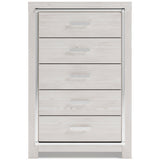Altyra White LED Bookcase Upholstered Panel Bedroom Set by Ashley at Eve Furniture