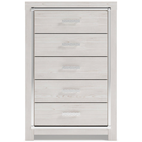 Altyra White LED Bookcase Upholstered Panel Bedroom Set by Ashley at Eve Furniture
