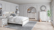 Altyra White LED Bookcase Upholstered Panel Bedroom Set by Ashley at Eve Furniture