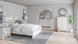 Altyra White LED Bookcase Upholstered Panel Bedroom Set by Ashley at Eve Furniture