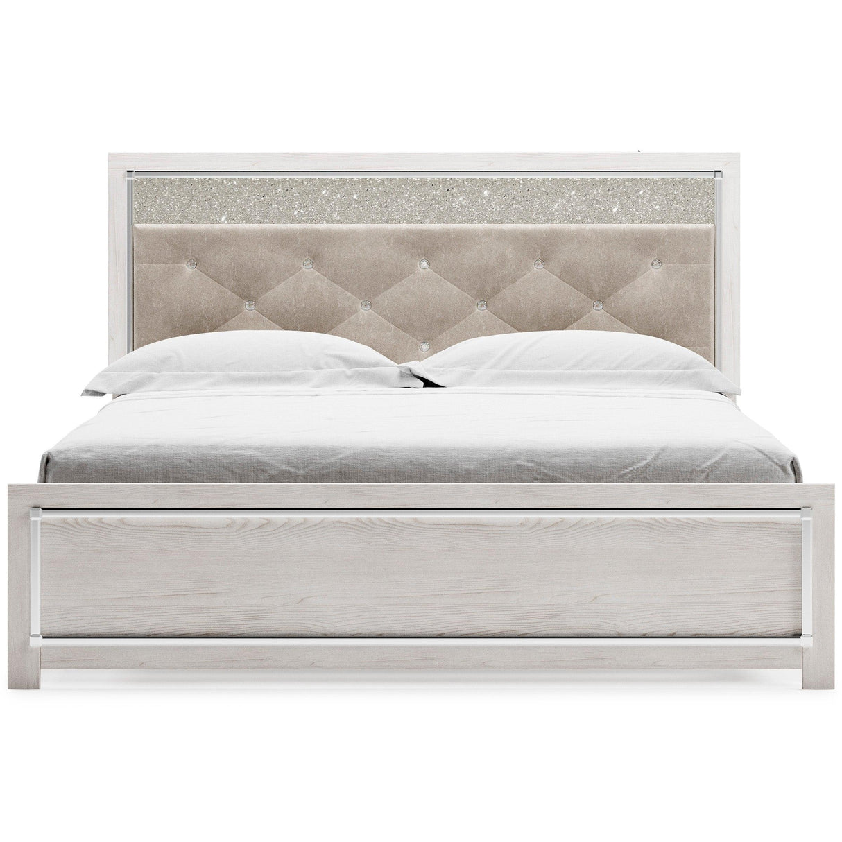 Altyra White LED Upholstered Panel Bedroom Set by Ashley at Eve Furniture