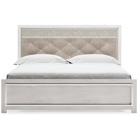 Altyra White LED Upholstered Panel Bedroom Set by Ashley at Eve Furniture