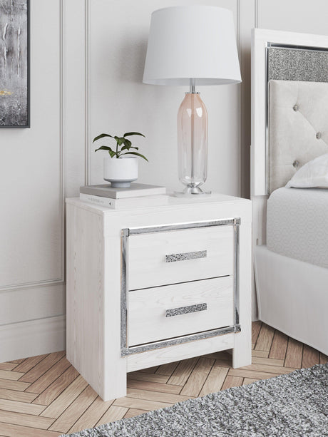 Altyra White LED Upholstered Panel Bedroom Set by Ashley at Eve Furniture