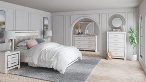 Altyra White LED Upholstered Panel Bedroom Set by Ashley at Eve Furniture