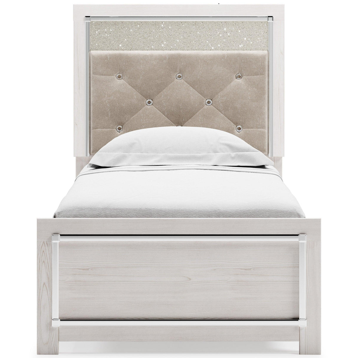 Altyra White LED Upholstered Panel Youth Bedroom Set by Ashley at Eve Furniture