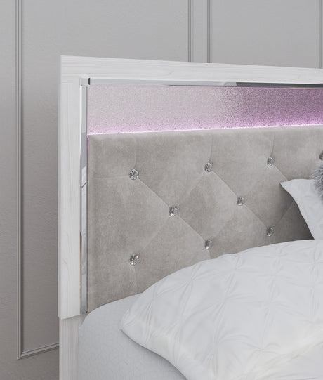 Altyra White LED Upholstered Panel Youth Bedroom Set by Ashley at Eve Furniture